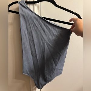 Blue/grey one shoulder body suit, size small/medium